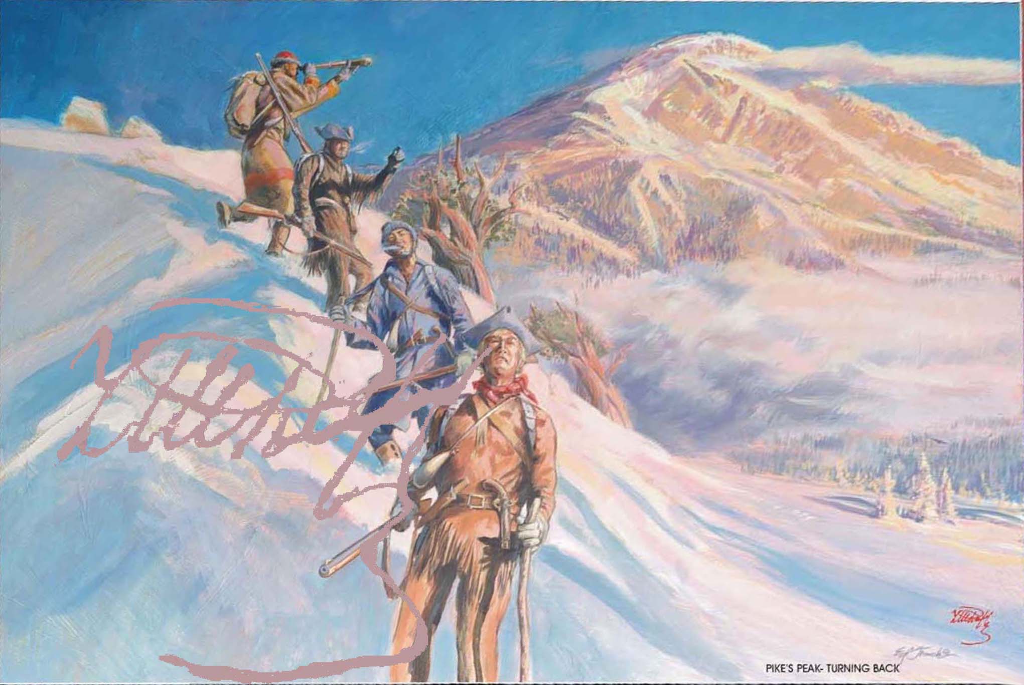 Painting by Ed French Depicting: Pikes Peak from Mt. Rosa