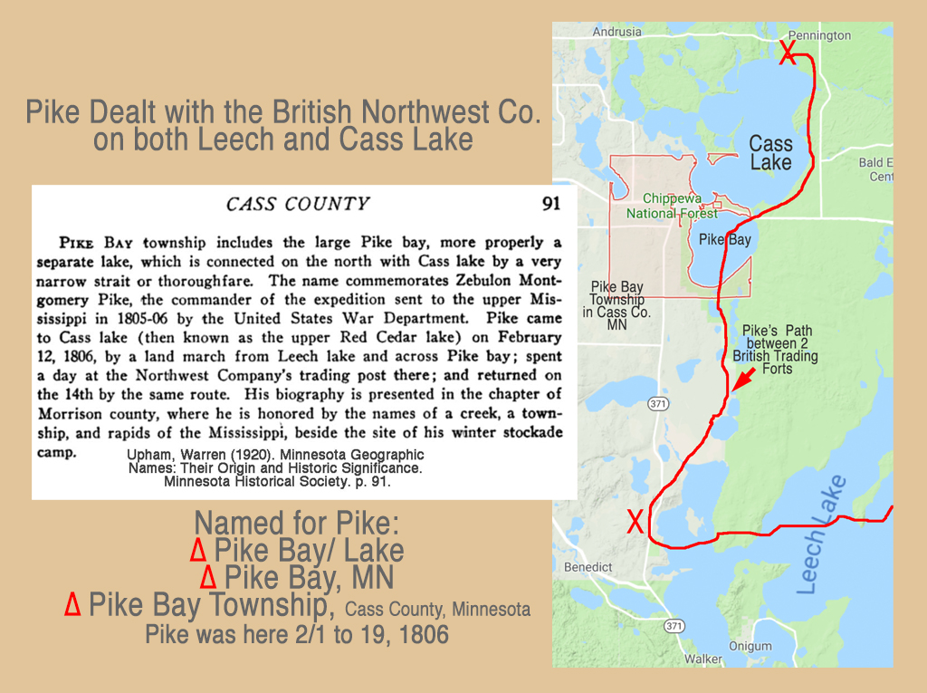 Pike Bay (town), the Lake & Township MN named for Pike. Cass Lake the then headwaters.
