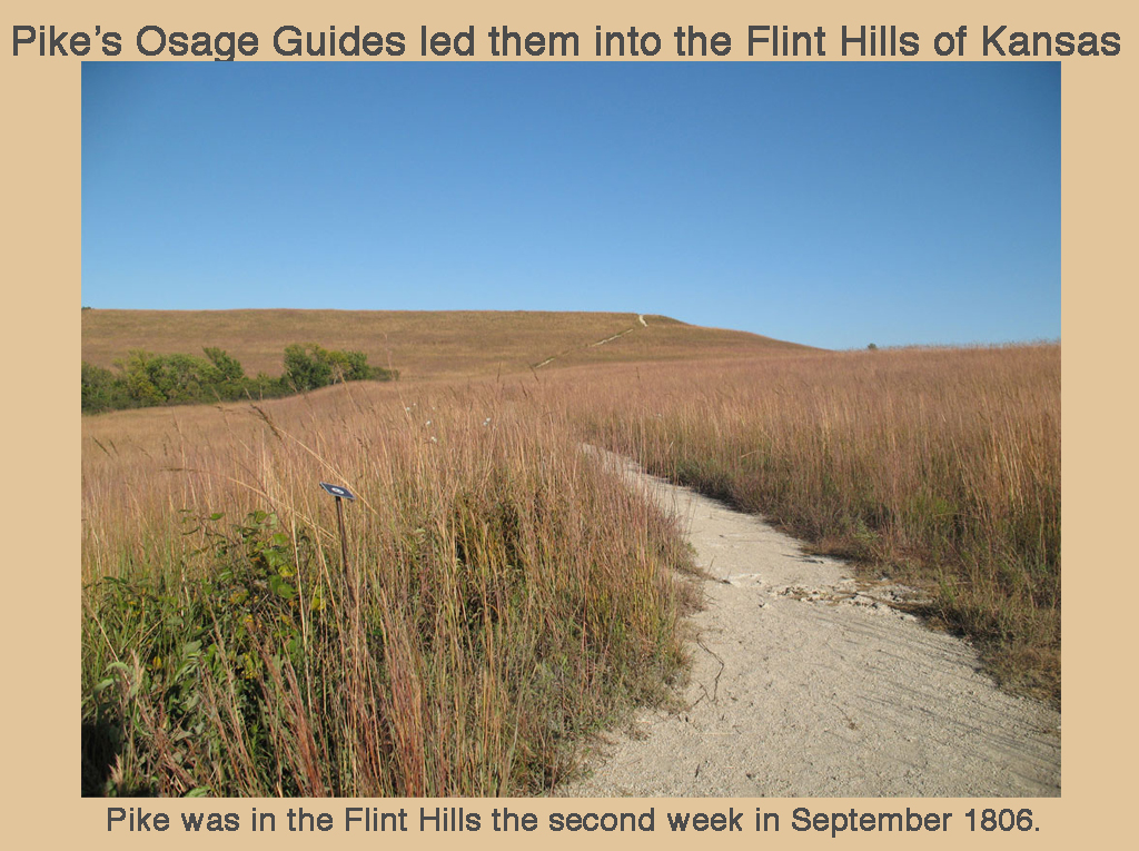 Pike Osage Guides led them into the Flint Hills of Kansas