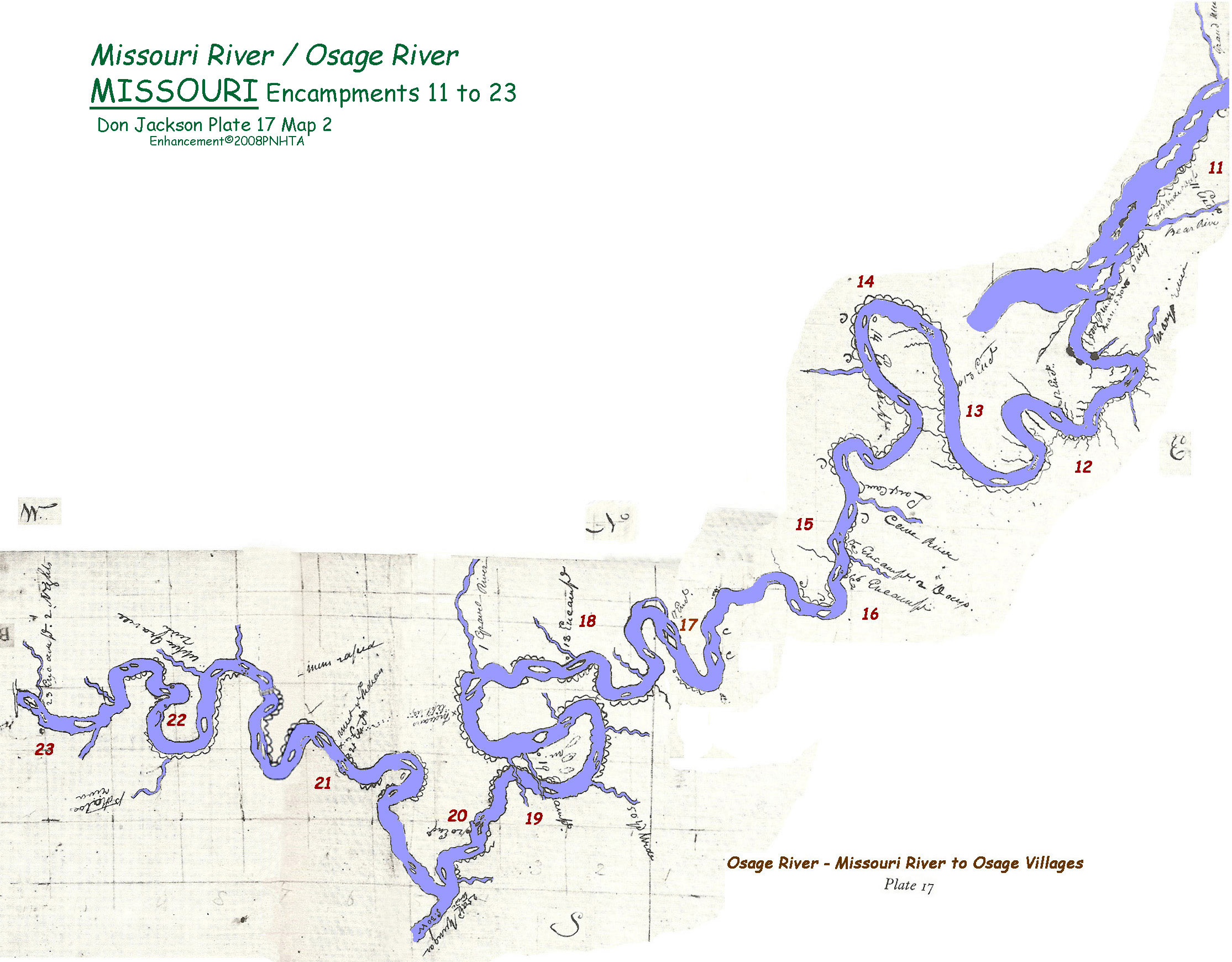 Map 2 (Field 17)- Osage River from Missouri River to Bagnell Dam area (Jackson Plate 17)