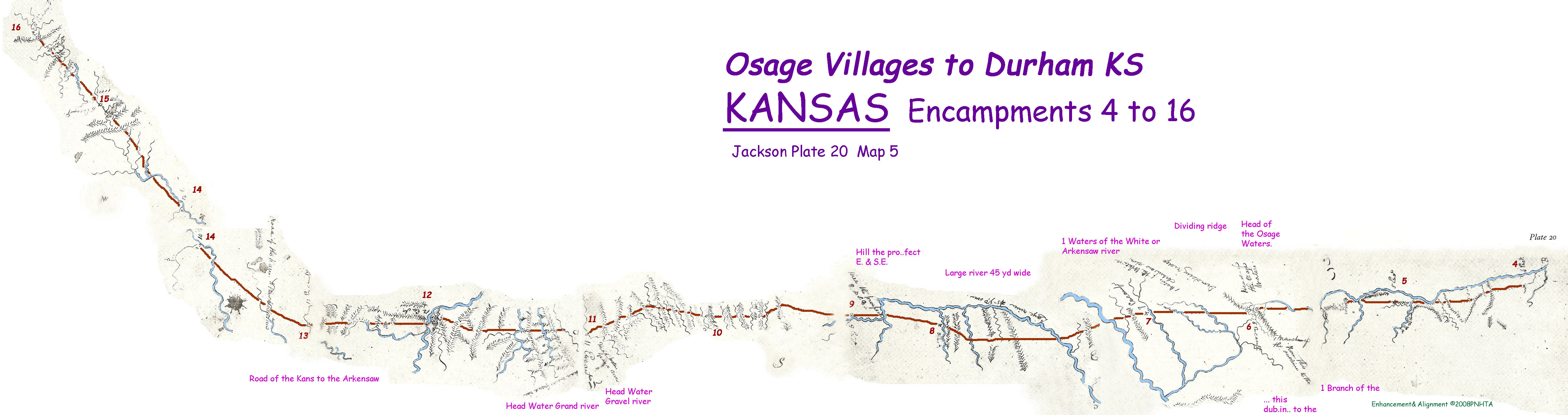 Map 5 (Field 20)- Osage Villages and on into Kansas on the Little Osage River (Jackson Plate 20)