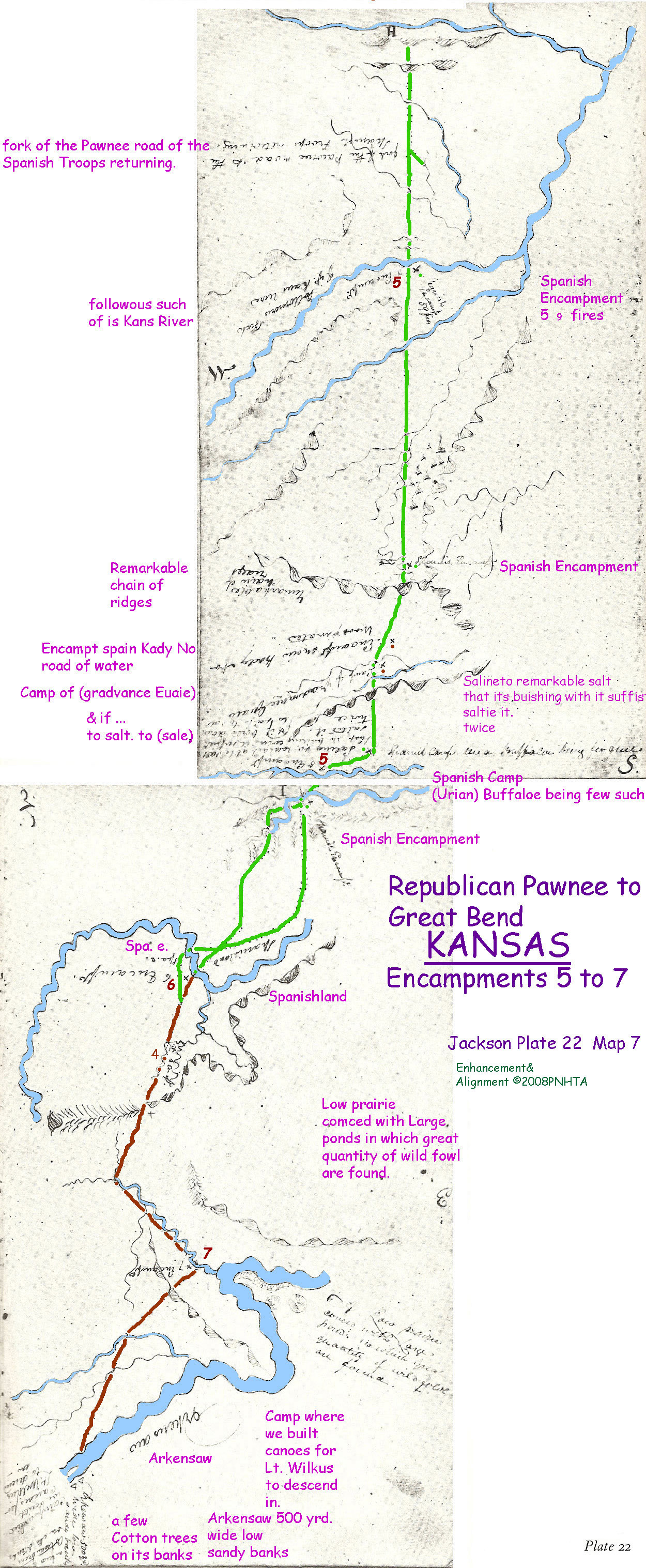 Map 7 (Field 22)- Pawnee Republic NE to Great Bend and the Arkansas River (Jackson Plate 22)