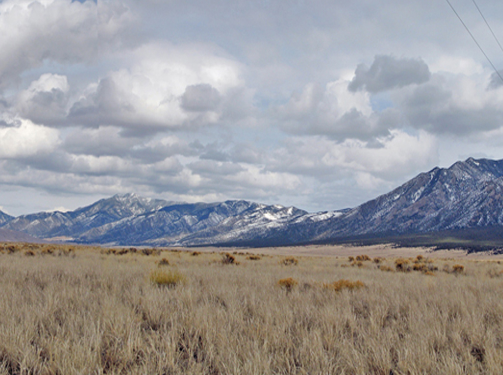 Medano Pass [right] and Mosca Pass [left] from Westcliffe (Wet Mountain Valley), CO