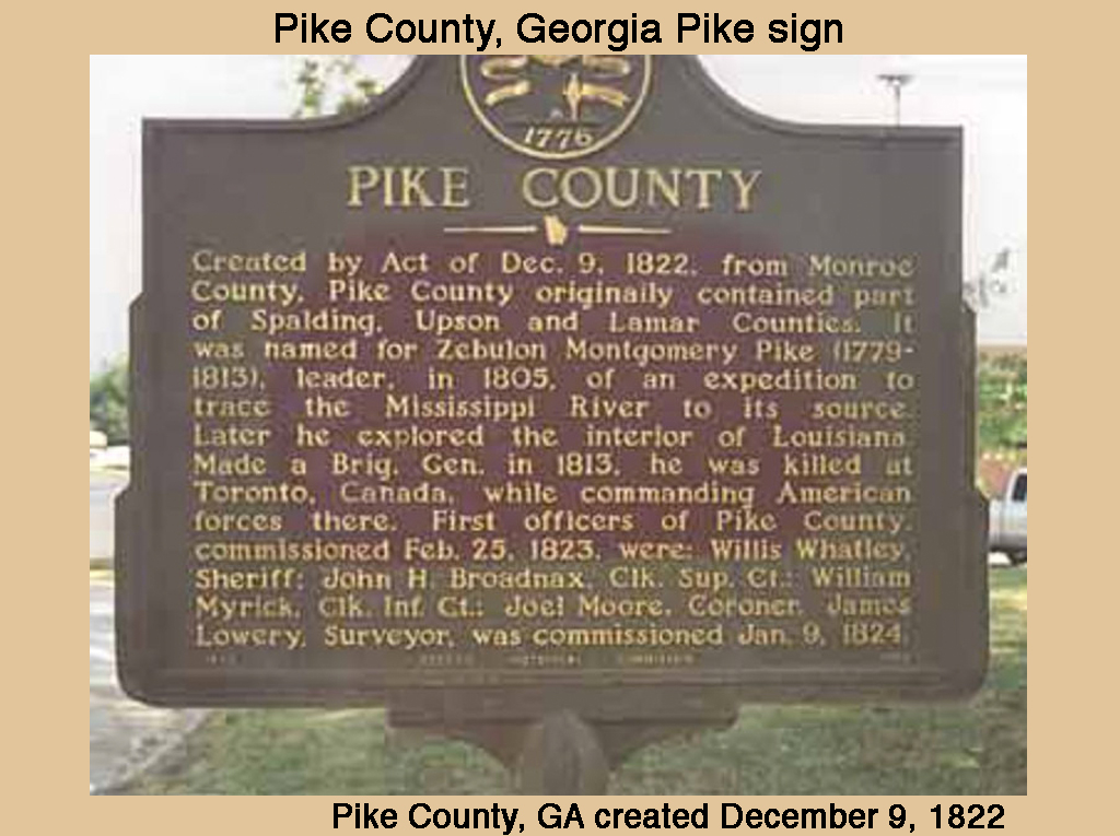 Pike County, GA Pike sign