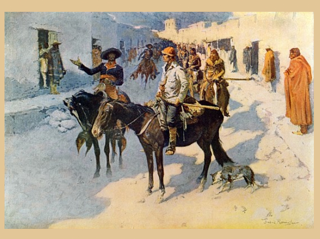 Pike in Santa Fe- painting by Frederick Remington