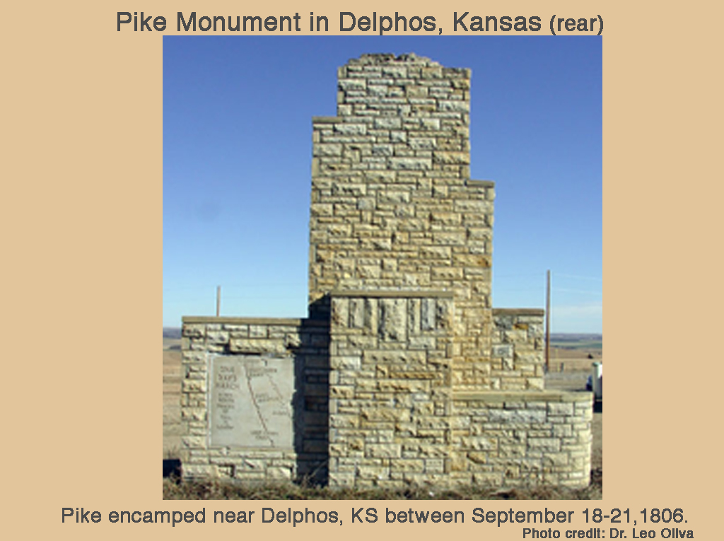 Pike Monument in Delphos, Kansas (rear)