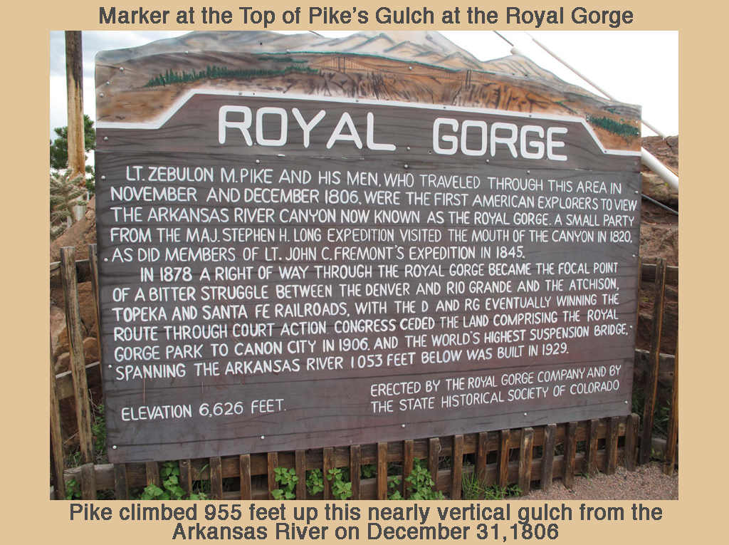 Royal Gorge- Pike's Gulch marker- Cañon City, CO