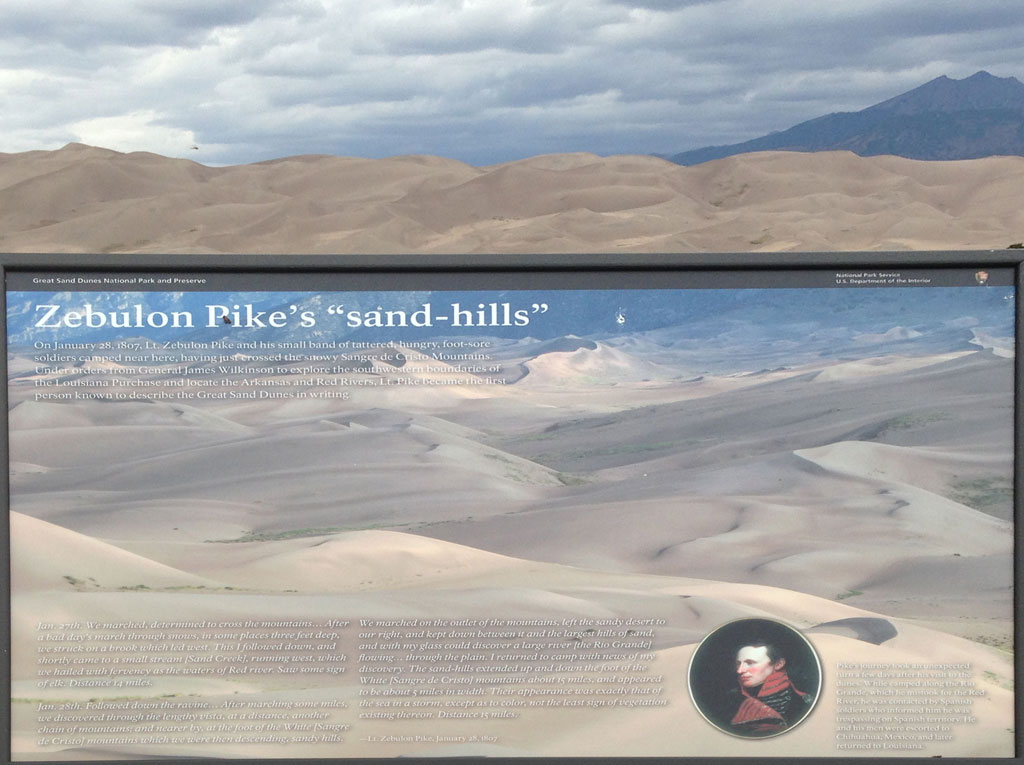 Sand Hills roadside panel 27 Jan 1807. Placement of panel: National Park Service