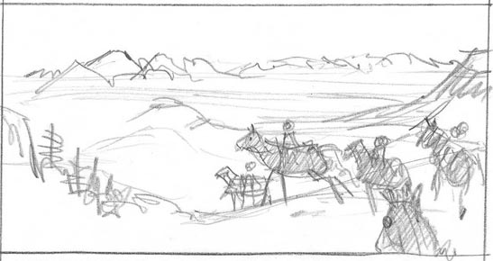 Pike's pencil sketch of Trout Creek Pass